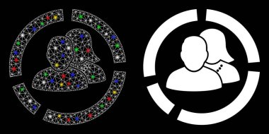 Alev Ağı 2d Işık Lekeli Diyagram Simgesi