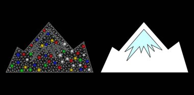 Flaş Noktalı Parlak Ağlı Dağ Simgesi