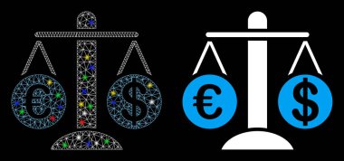 Fişek Ağları 2d Para Birimi Ölçeklemesi Simgeyi Işık Noktalarıyla Karşılaştırır