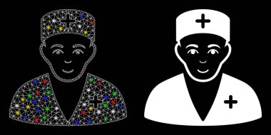 Fişek Noktaları ile Ağ 2d Sıhhiye Simgesi