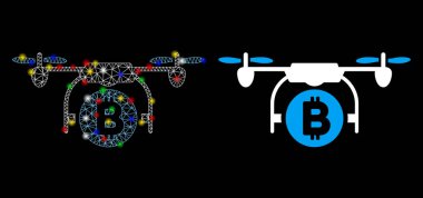 Fişek Ağı Bitcoin Helikopter Simgesi Fişek Benekli