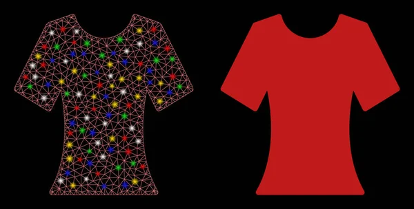 Ícone de roupas 2D Flare Mesh com pontos de inflamação —  Vetores de Stock
