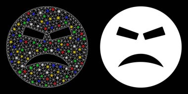 Işıl ışıl parlayan benekli öfkeli gülen ikon.