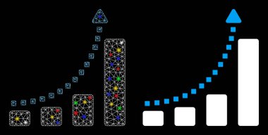 Flaş Noktalı Parlak Izgara Ağ Çizelgesi Eğim Simgesi Simgesi