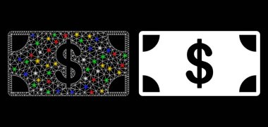 Fişek Ağı Banknote Simgesi İşaret Lekeli Işıklandırma Ağı