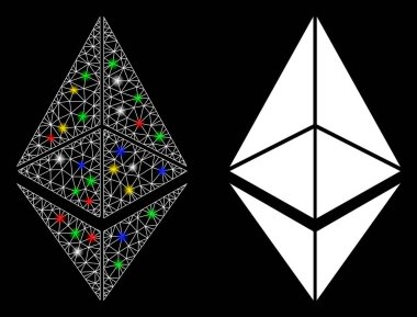 Parlak Izgara Ağı Işıklı Gökyüzü Simgesi