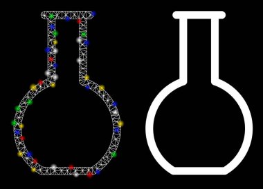 Işıltılı Ağ 2d Flare Benekli Boş Retort Simgesi