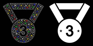 Fişek örgüsü 2d Madalya Madalyası. Benekli Üçüncü Simge