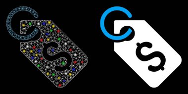 Parlak Ağ 2d Dolarlık Lekeli Etiket Simgesi