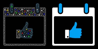 Fişek 2d Parmak yukarı El Takvimi Gün Simgesi İşaret Noktalı