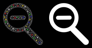 Parlak Izgara Kablo Çerçevesi Işık Lekeleri ile Uzaklaşan Simgeyi Büyüt