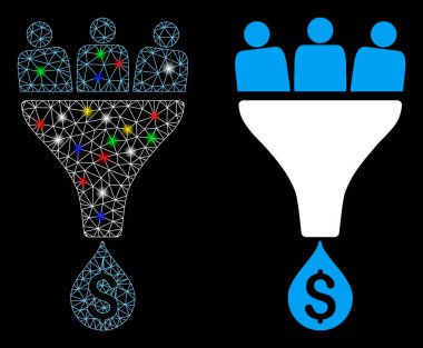 Fişek Ağları Satış Hunisi Simgesi Flash Benekli