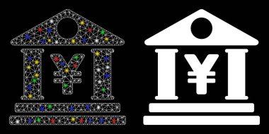 Parlak Kablo Çerçevesi Yen Bankası Fişek Benekli Simge