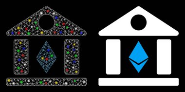 Parlak Kablo Çerçevesi Ethereum Bank Flash Benekli Simge