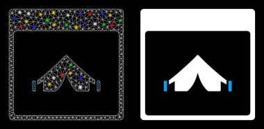 Ağ 2d Kamp Takvimi Sayfa Simgesi İşaret Lekeli