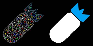 Fişek Kablosu Çerçeve Havacılık Bombası Benekli Simge