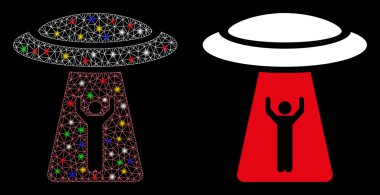 Fişek Ağı 2d Adam Kaçırma Ufo Simgesi Işık Lekeli