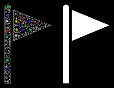Fişek Ağı 2d Üçgen Bayrak İşaretleme Simgesi Benekli Simgesi