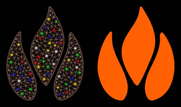 Flare Mesh 2D Fire Icon with Flare Spots