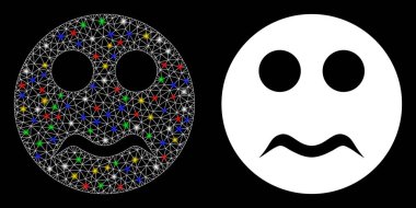 Parlak Izgara Ağı Hafif Benekli Gülen Simge Simgesi