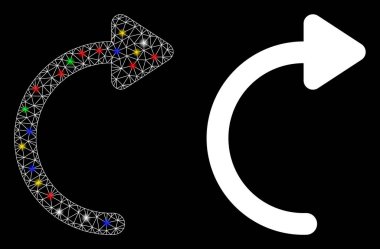 Parlak Kablo Çerçevesi Flash Noktaları ile İnek Simgesini Döndür