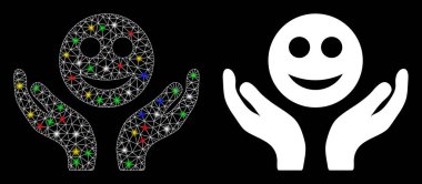 Fişek teli çerçevesi Gülümse, İlgili Eller Benekli Simge