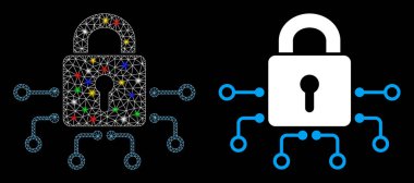 Parlak Ağlı Kabuk Elektronik Kilit Simgesi