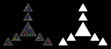 Ağ 2d Yönlendirme Üçgenleri Simgesi ile Fişek Noktaları