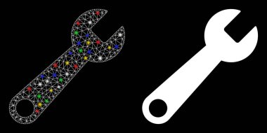 Işıl ışıl parlayan benekler ile ağ 2d Kıvrık Simgesi