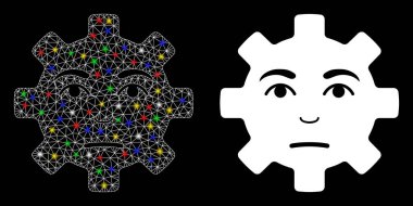 Işıltılı Ağlar 2d Acıma Hizmeti Gear Güler yüz Simgesi Fişek Benekli