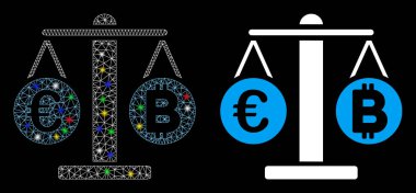 Fişek Kablo Çerçevesi Euro ve Bitcoin Ölçeklendirmesi Simge Benekli Simge