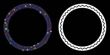 Fişek 2d Yuvarlak Rosette Fişek Benekli Simge