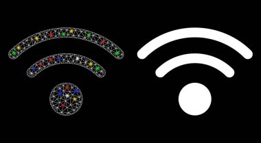 Flaş Noktalı Parlak Ağ 2d Wi-Fi Simgesi