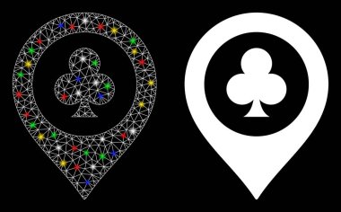 Parlak Ağ 2d Casino Harita İşaretleyici Simgesi Flash Noktaları