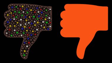 Parlak Kablo Çerçevesi Başparmak Aşağıya Flash Benekli Simge