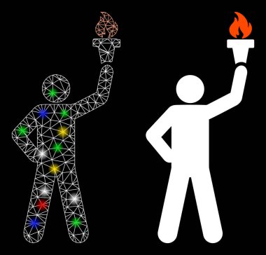 Alev Kablo Lideri Özgürlük Meşalesi Simgesi ile Alev Kablosu Lideri