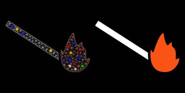 Fişek Kablosu Çerçeve Kibrit Alev Simgesi Fişek Benekli