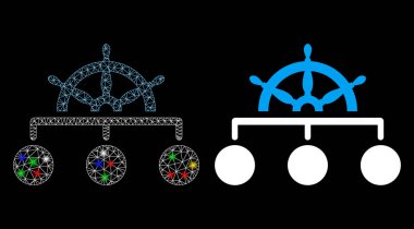 Parlak Izgara Ağ Kuralı Yapılandırma Simgesi Benekli