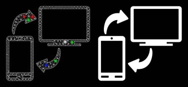 Ağ Ağı Telefon Masaüstü Simgesini Fişek Benekleriyle Eşzamanla