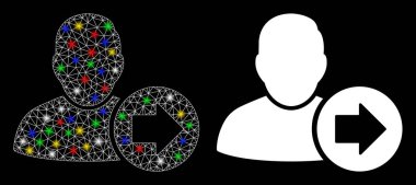 Işıldayan Ağ 2d Işık Noktalı Sonraki Kullanıcı Simgesi