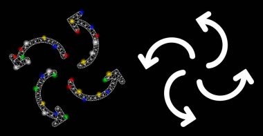 Parlayan Izgara Ağı Kasırga Okları Flash Noktalı Simgesi