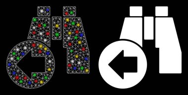 Parlak Ağ 2d Işık Benekli Önceki Dürbün Simgesini Bul