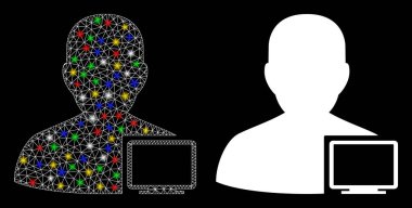 Fişek Benekli Ağ 2d Bilgisayar Yöneticisi Simgesi