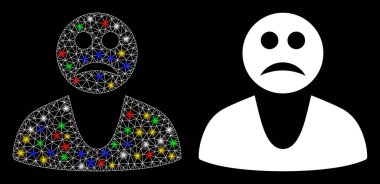 Işıl ışıl parlayan benekli hüzünlü adam simgesi