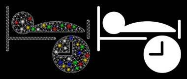 Fişek Kablosu Çerçevesi Işıklı Uyku Zamanı Simgesi