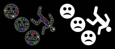 Fişek Ağı 2d Üzgün Kullanıcı Simgesi ile Fişek Benekli Düşür