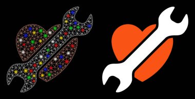 Parlak Ağlı İskelet Kalp Cerrahi Simgesi