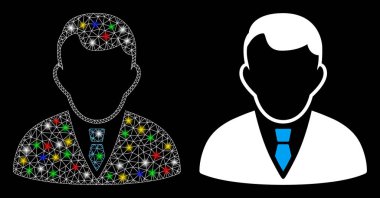 Işık Noktalı Parlak Izgara Kabartma Yöneticisi Simgesi