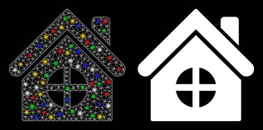 Işıl ışıl benekleri olan Parlak Ağlı Karkas Evi Simgesi