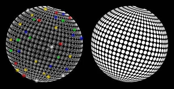 带闪点的光滑网状钢丝框架抽象点球图标 — 图库矢量图片
